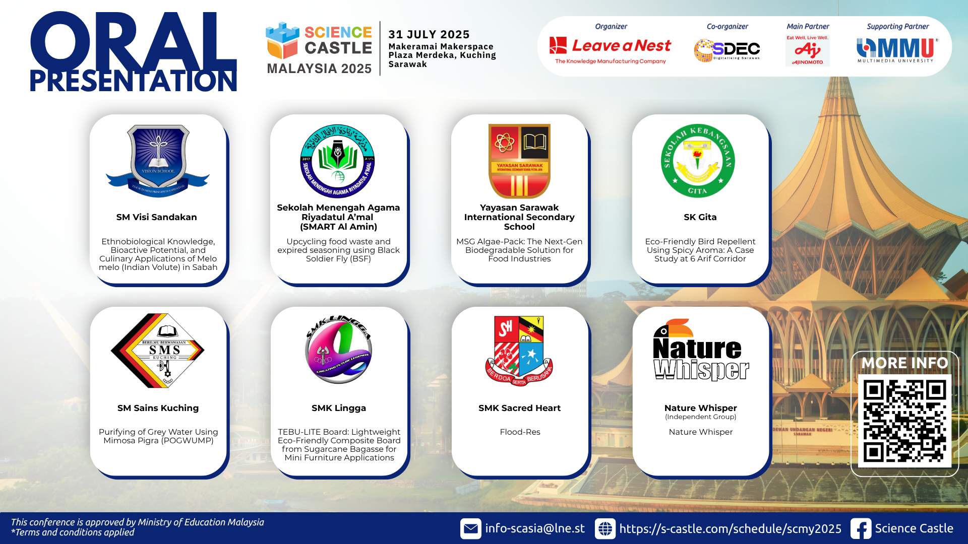 Official Announcement: Meet the Oral Presenters of Science Castle in Malaysia 2025 (Sarawak)